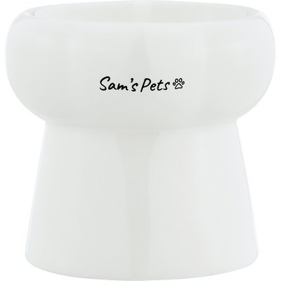 Sam's Pets Sam's Pets Tall Tulip 2.0 Elevated Dog Bowl, White, 0.55-cup