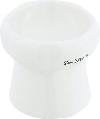 Show full view: Sam's Pets Tall Tulip 2.0 Elevated Dog Bowl, White, 0.55-cup slide 2 of 9