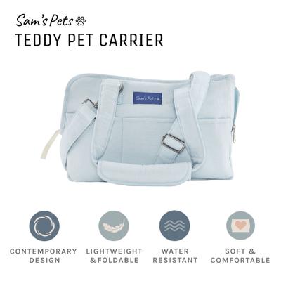 Show full view: Sam's Pets Teddy Dog & Cat Carrier Bag, Blue, 14.5-in slide 7 of 9