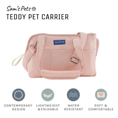 Show full view: Sam's Pets Teddy Dog & Cat Carrier Bag, Pink, 14.5-in slide 7 of 9