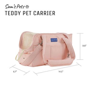 Show full view: Sam's Pets Teddy Dog & Cat Carrier Bag, Pink, 14.5-in slide 4 of 9