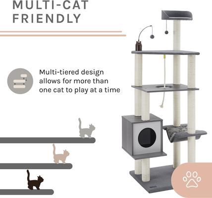 Show full view: Sam's Pets Tyrone 70.5-in Cat Tree, Gray slide 4 of 11