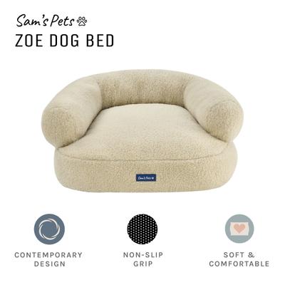 Show full view: Sam's Pets Zoe Bolster Dog & Cat Bed, Beige, Medium slide 5 of 9
