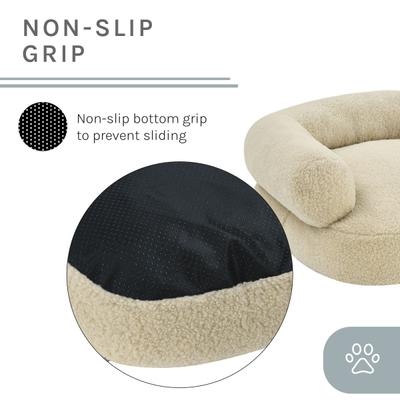 Show full view: Sam's Pets Zoe Bolster Dog & Cat Bed, Beige, Medium slide 7 of 9