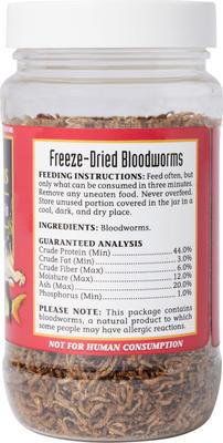 Show full view: San Francisco Bay Brand Freeze-Dried Bloodworms Fish Food, 0.50-oz bag slide 3 of 4