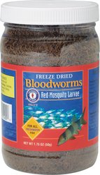 San Francisco Bay Brand Freeze-Dried Bloodworms Fish Treats, 1.75-oz jar