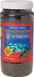 San Francisco Bay Brand Freeze-Dried Bloodworms Fish Treats, 1-oz jar