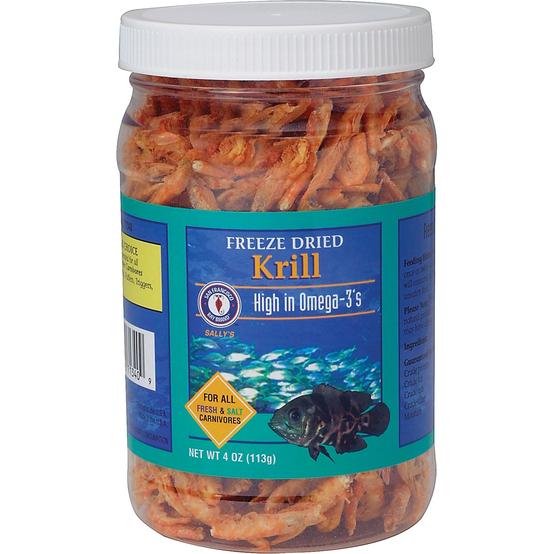 San Francisco Bay Brand Freeze-Dried Krill Fish Treats, 4-oz jar