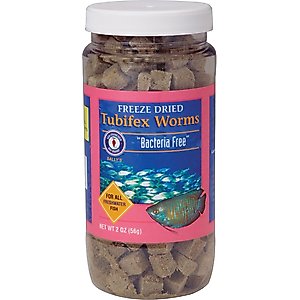 San Francisco Bay Brand Tubifex Freeze-Dried Worms Fish Treats, 2-oz jar
