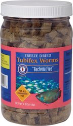 San Francisco Bay Brand Tubifex Freeze-Dried Worms Fish Treats, 4-oz jar