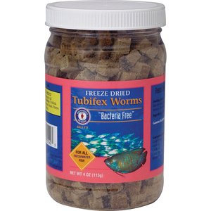 San Francisco Bay Brand Tubifex Freeze-Dried Worms Fish Treats, 4-oz jar