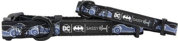 Show full view: Sassy Woof Batman Dog Collar, Black, Small: 9.5 to 13-in neck, .60-in wide slide 1 of 6