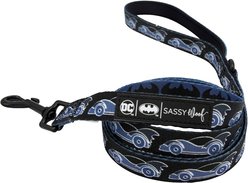 Sassy Woof Batman Dog Leash, Black, 5-ft long, 4/5-in wide