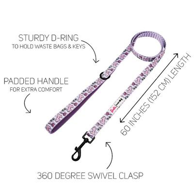 Show full view: Sassy Woof Closet Goals Dog Harness & Leash, Purple, XX-Small: 10 to 14-in chest slide 3 of 7