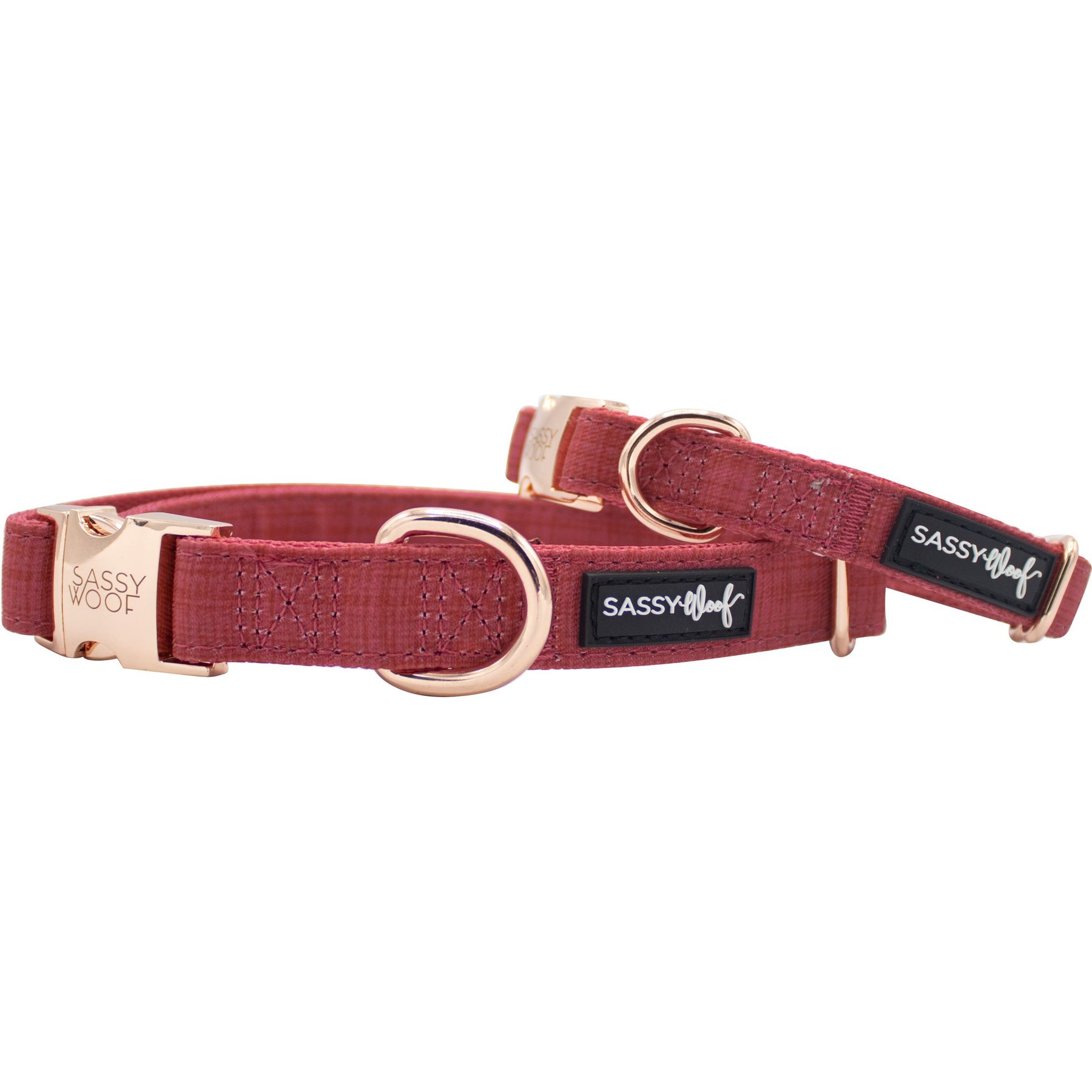 Sassy Woof Dog Collar, Merlot, Large