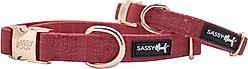 Sassy Woof Dog Collar, Merlot, Medium