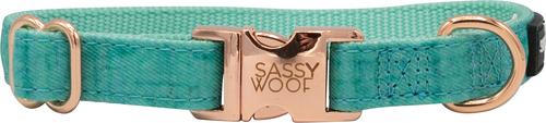 Show full view: Sassy Woof Dog Collar, Wag Your Teal, Medium slide 2 of 6