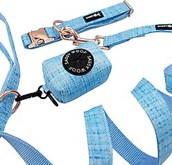 Sassy Woof Dog Waste Bag Holder, Collar, & Leash, 3 count, Blue, Medium slide 2 of 9