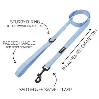 Show full view: Sassy Woof Dog Waste Bag Holder, Collar, & Leash, 3 count, Blue, Small slide 7 of 9