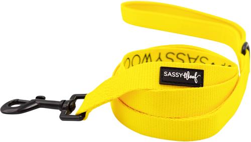 Show full view: Sassy Woof Dog Waste Bag Holder, Collar, & Leash, 3 count, Neon Yellow, Large slide 4 of 8