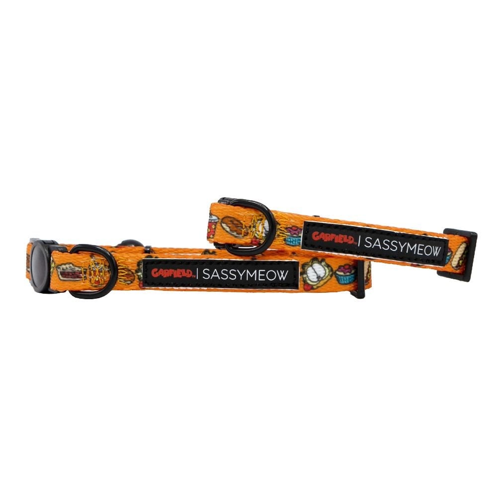 Sassy Woof Garfield Cat Collar, Medium: 7.5 To 12-in Neck, 2/5-in Wide