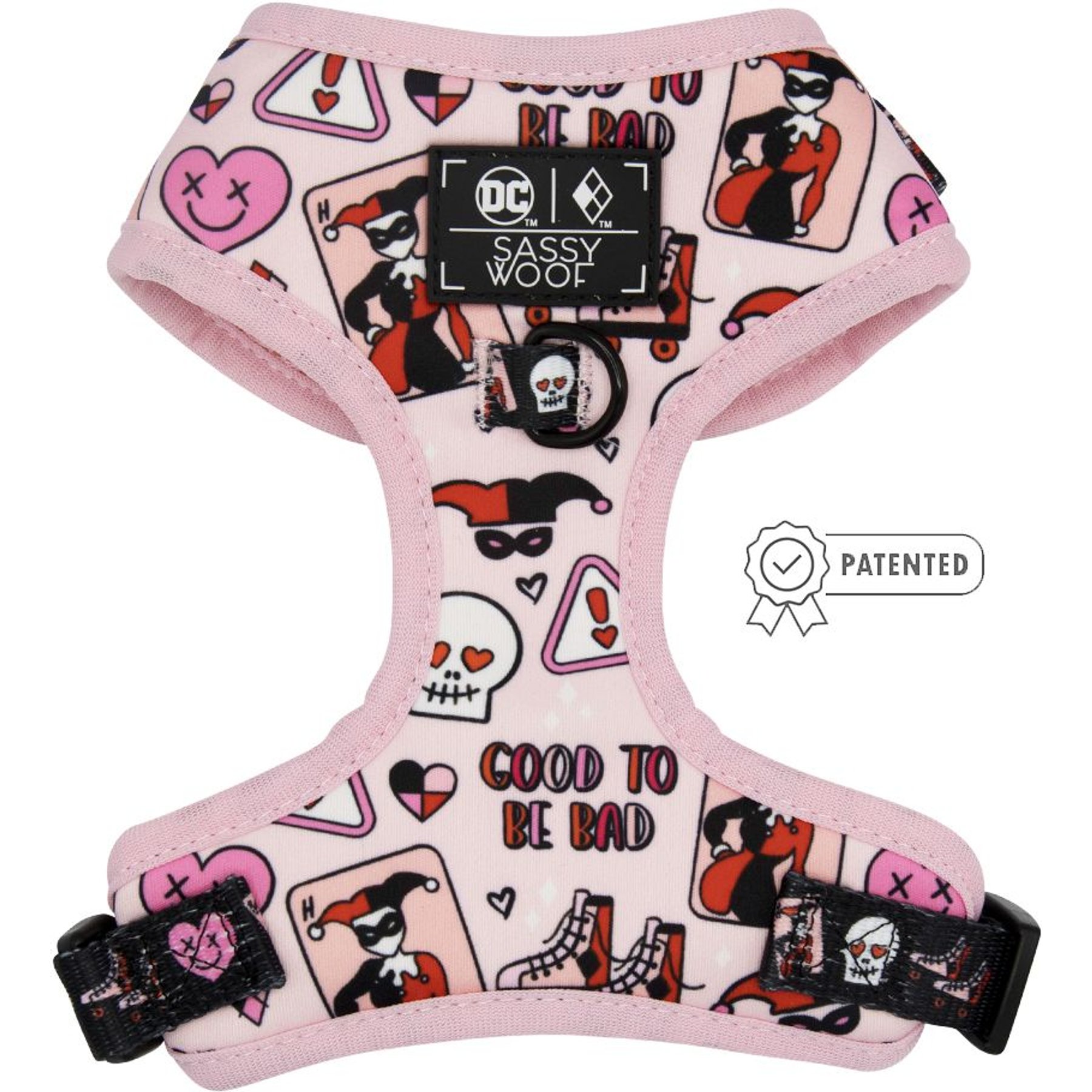 Sassy Woof Harley Quin Dog Harness, Pink, X-Large: 24 to 35-in chest