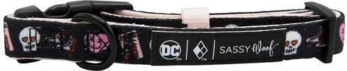 Show full view: Sassy Woof Harley Quinn Dog Collar, Black, Medium: 12.6 to 19.7-in neck, .78-in wide slide 4 of 7