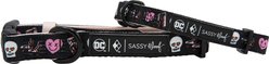 Sassy Woof Harley Quinn Dog Collar, Black, X-Small: 7 to 9.5-in neck, .39-in wide