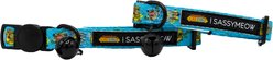 Sassy Woof Nickelodeon CatDog Cat Collar, Blue, Medium: 8 to 12-in neck, 2/5-in wide