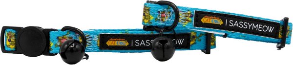 Show full view: Sassy Woof Nickelodeon CatDog Cat Collar, Blue, Medium: 8 to 12-in neck, 2/5-in wide slide 1 of 6