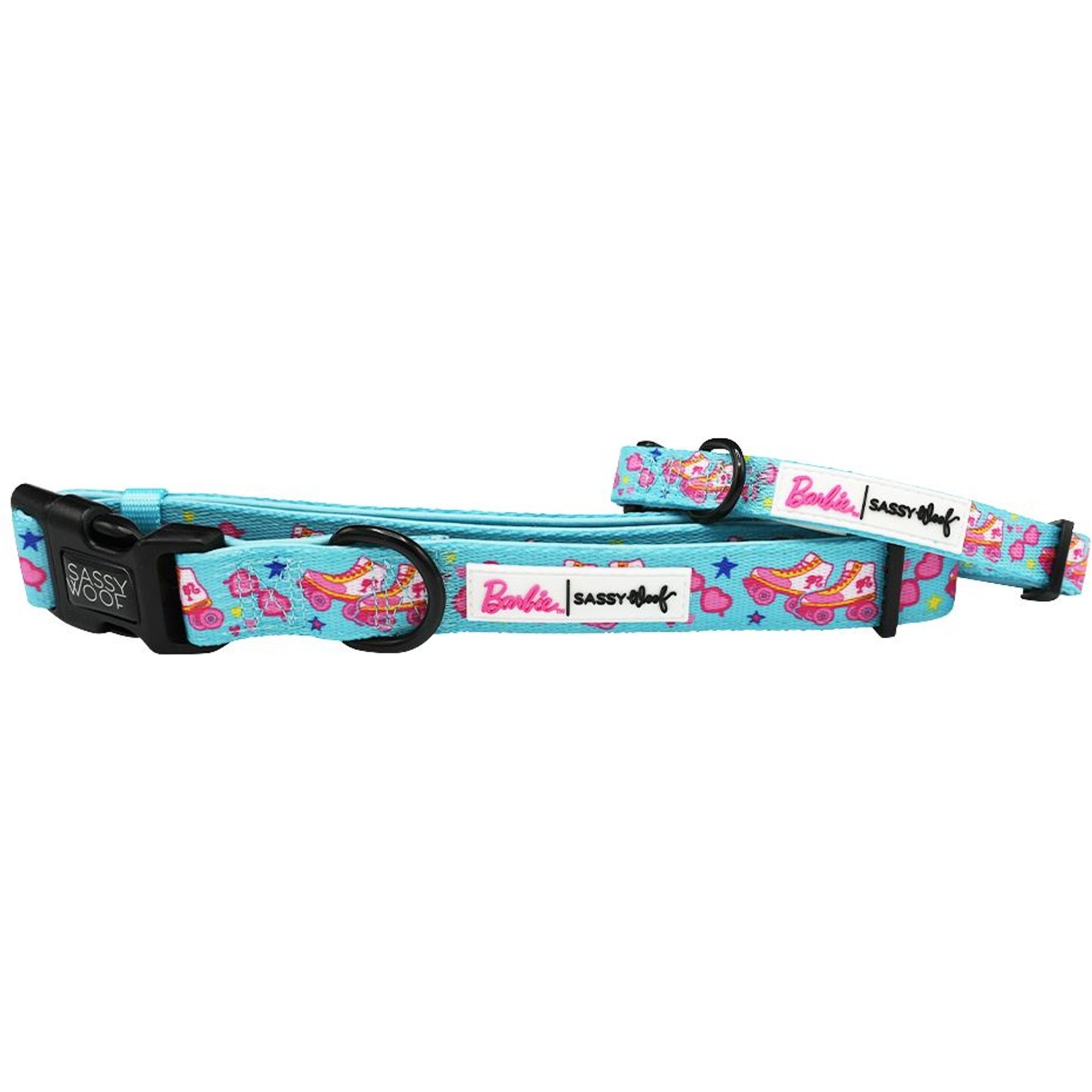 Sassy Woof On a Roll Dog Collar, Blue, Medium: 12.6 to 19.7-in neck, .78-in wide