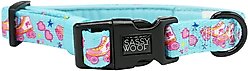 Sassy Woof On a Roll Dog Collar, Blue, Small: 9.5 to 13-in neck, .60-in wide slide 2 of 5