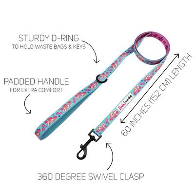 Show full view: Sassy Woof On A Roll Dog Harness & Leash, Teal, Medium: 18 to 25-in chest slide 3 of 7