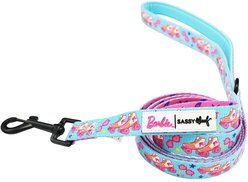 Sassy Woof On a Roll Dog Leash, Blue, 5-ft long, 4/5-in wide