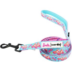 Sassy Woof On a Roll Dog Leash, Blue, 5-ft long, 4/5-in wide