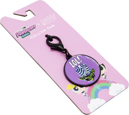 Show full view: Sassy Woof Powerpuff Girls Dog Collar Tag, Purple slide 2 of 3