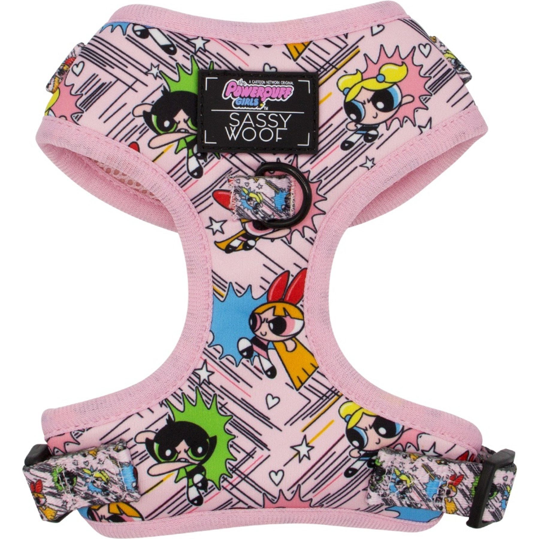 Sassy Woof Powerpuff Girls Dog Harness, Pink, XX-Small: 10 to 14-in chest
