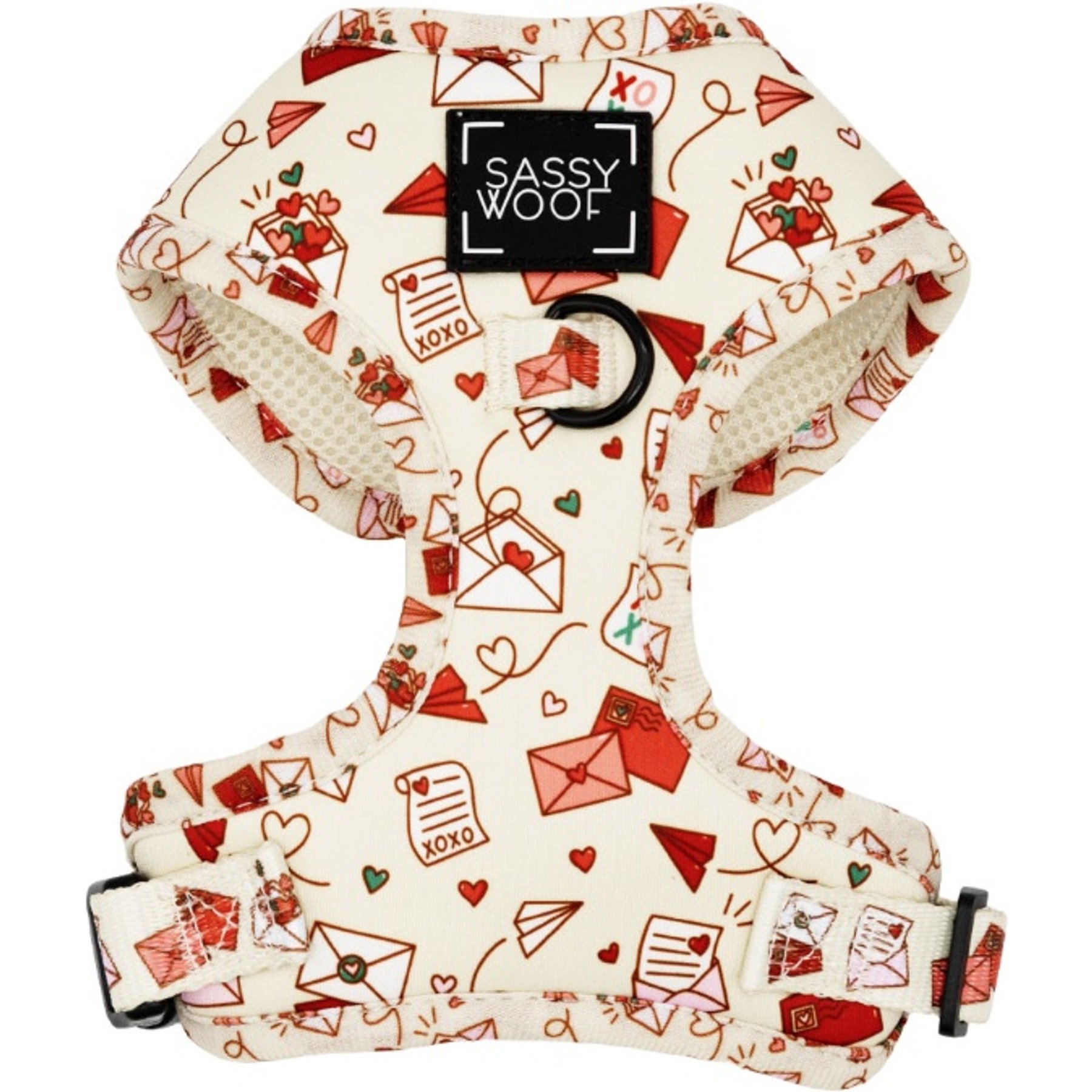 Sassy Woof P.S. I Woof You Dog Adjustable Harness, Beige, X-Large: 24 to 35-in chest