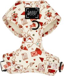 Sassy Woof P.S. I Woof You Dog Adjustable Harness, Beige, XX-Small: 10 to 14- in chest