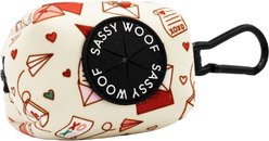 Sassy Woof P.S. I Woof You Dog Waste Bag Holder, Beige