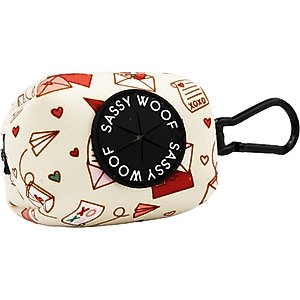 Sassy Woof P.S. I Woof You Dog Waste Bag Holder, Beige