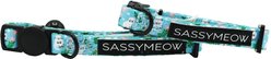 Sassy Woof Purrs & Petals Cat Collar, Small: 5-in neck, 1/2-in width