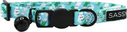 Sassy Woof Purrs & Petals Cat Collar, Small: 5-in neck, 1/2-in width slide 2 of 5