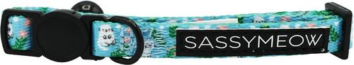 Show full view: Sassy Woof Purrs & Petals Cat Collar, Small: 5-in neck, 1/2-in width slide 2 of 5