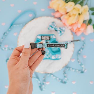 Show full view: Sassy Woof Purrs & Petals Cat Collar, Small: 5-in neck, 1/2-in width slide 4 of 5