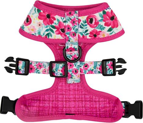 Show full view: Sassy Woof Reversible Dog Harness, Floral Frenzy, Pink, Small slide 2 of 5