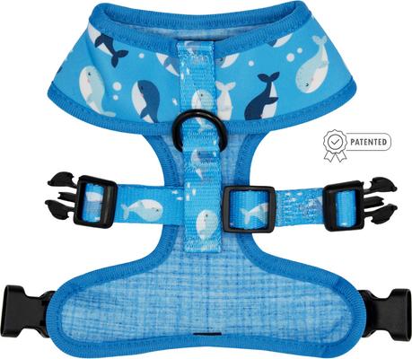 Show full view: Sassy Woof Reversible Dog Harness, Might as Whale, Blue, Medium slide 2 of 4