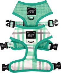 Sassy Woof Reversible Wag Your Teal Dog Harness, Teal, Small slide 2 of 7