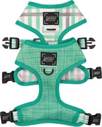 Sassy Woof Reversible Wag Your Teal Dog Harness, Teal, XX-Small