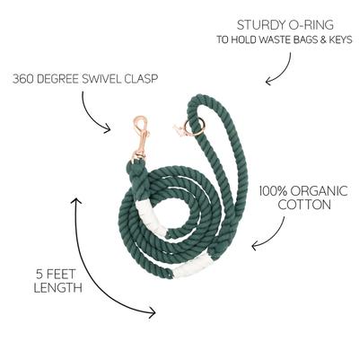 Show full view: Sassy Woof Rope Dog Leash, Emerald slide 5 of 6